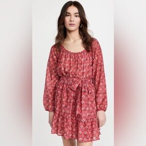 NWT Tuckernuck Xirena Jia Floral Silk Blend Mini Dress in Coral Blush Size‎ M